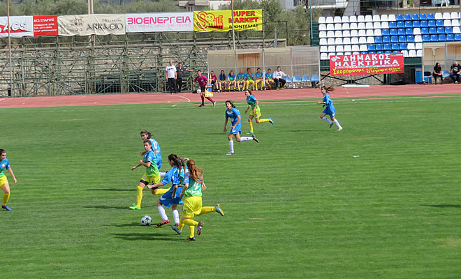Γυναικείο ποδόσφαιρο: Καρυάτιδες Σπάρτης - Ολυμπιάδα Υμηττού, 4 - 5 