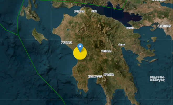 Ισχυρός σεισμός 4,7 βαθμών της κλίμακας Ρίχτερ, νοτιοανατολικά της Αρχαίας Ολυμπίας