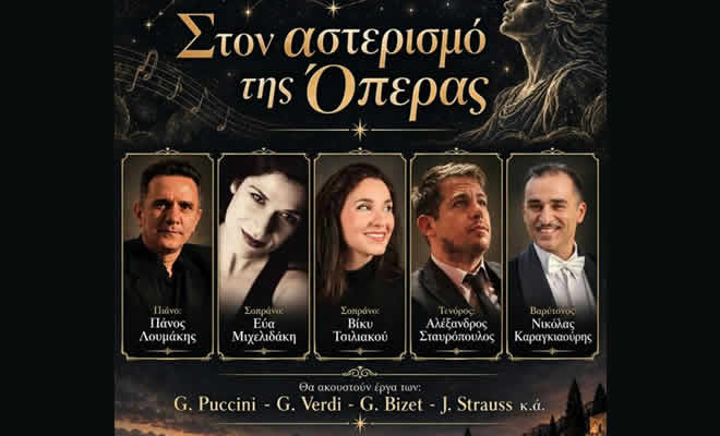 Στον «Αστερισμό της Όπερας» – Μια μοναδική λυρική παράσταση στη Σπάρτη – Τη Δευτέρα 5 Οκτωβρίου στον υπαίθριο χώρο του ΙΝΕΒΥΠ