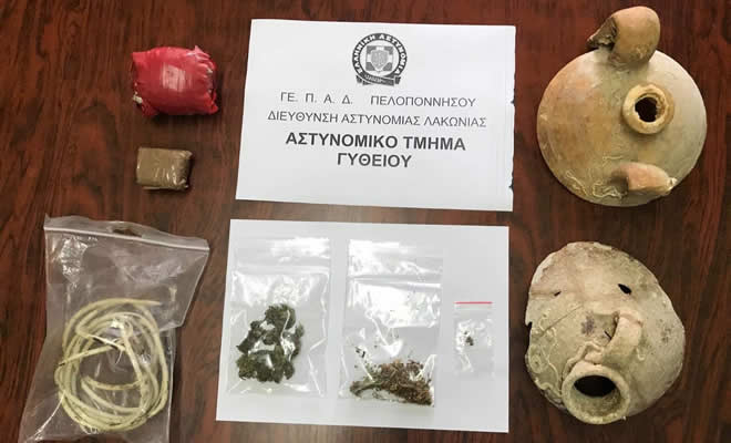Συνελήφθησαν δύο άτομα για κατοχή αρχαίων αντικειμένων στη Μάνη