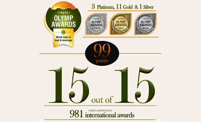 99/100 στα Olymp Taste Awards 2024 για τους ελαιώνες Σακελλαρόπουλου