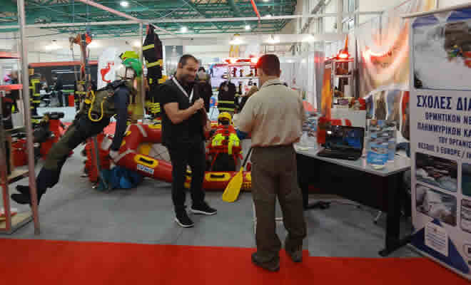 Ο Αντιδήμαρχος Πολιτικής Προστασίας, Δημοσθένης Κακούρος, στην έκθεση Interaigis 2026